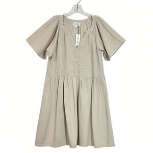 Velvet by Graham & Spencer Jamie Cotton Gauze Mini Dress Women’s Large Sand NWT